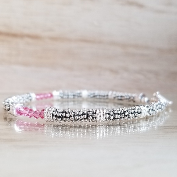 Swarovski Crystal Rose Beaded Bracelet 3 - Picture 4 of 7